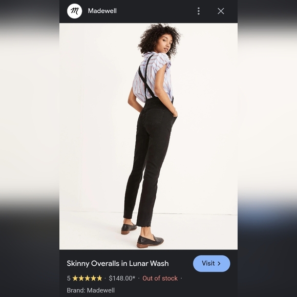 Madewell Denim - Madewell washed black overalls